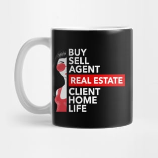 Real Estate Words Woman Mug